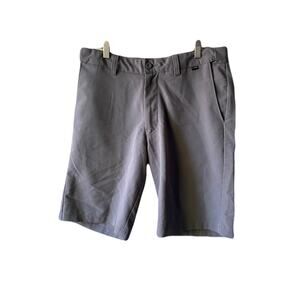 Travis Mathew Gray Chino Golf Shorts Stretch Flat Front Zip Closure Pockets 32
